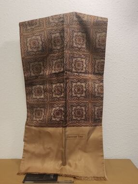 Vintage Christian Dior Geometric Pattern Scarf